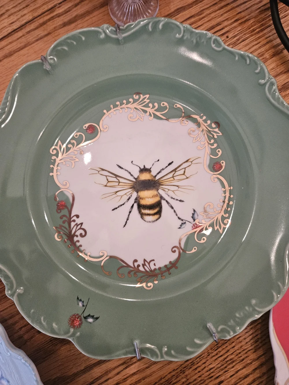 Decorative Scalloped Ceramic Desert Plate Anthropologie LOU ROTA Mother Nature